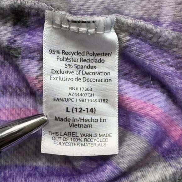 Aria Collection Purple Gray Plaid Long-Sleeve Nightgown Size L Soft PJs Pockets - Picture 9 of 16